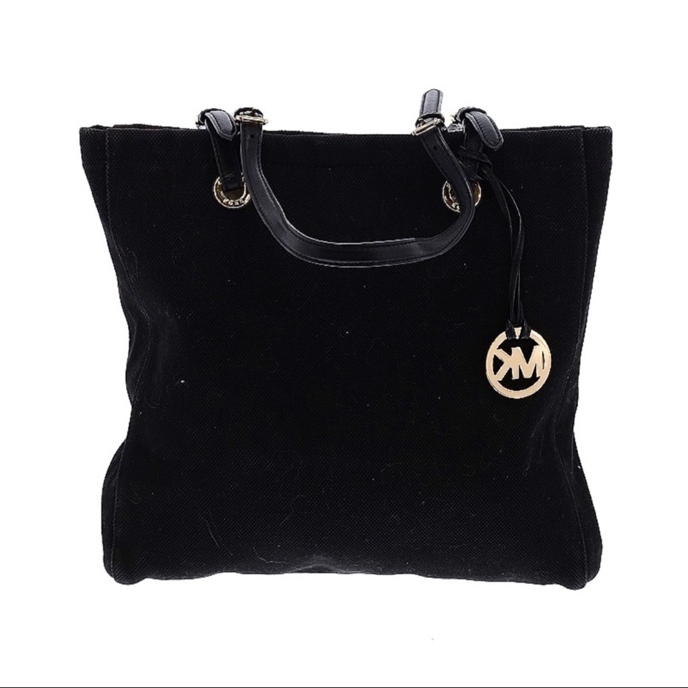 EUC MICHAEL Michael Kors Solid Black Tote Bag Purse